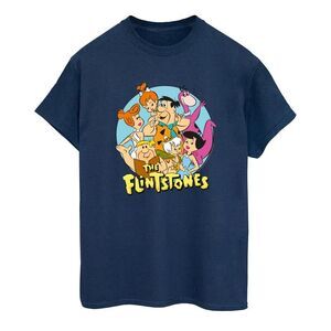 The Flintstones Mens Group Circle T-Shirt / Navy Blue